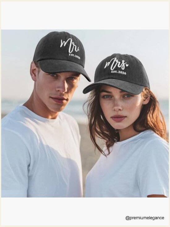 Adjustable Cotton Baseball Cap Set for Couples Wedding Gifts
